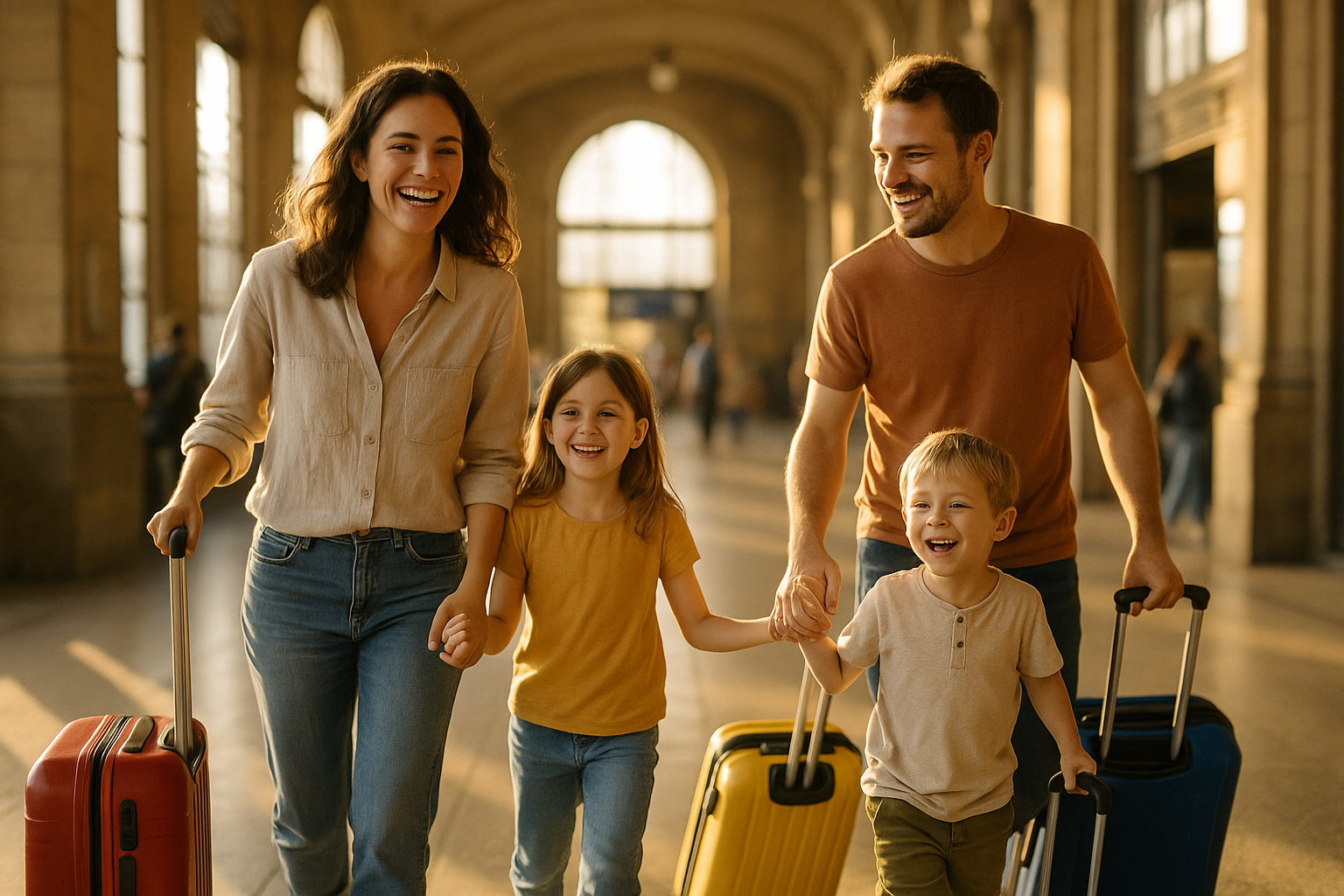 Familie auf Reisen